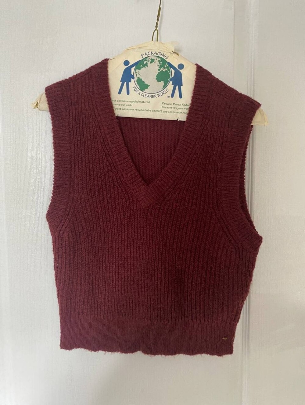 Madewell Maroon Knit Cropped Tank Top Sweater Vest Size XL